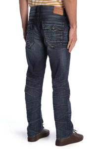 NUEVO CON ETIQUETAS TRUE RELIGION Hombres Ricky Flap Relajado Calce Recto Jeans Talla 32 Combate Blues - Imagen 1 de 12
