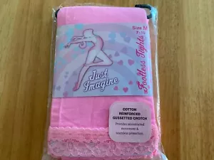 NUOVO COLLANT JUST IMAGE SENZA PIEDI ROSA NYLON SPANDEX PIZZO DANZA TAGLIA 7 - 10 - Foto 1 di 3