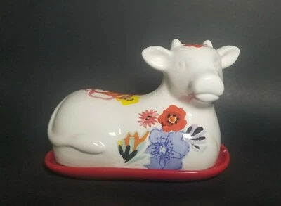 Plato de mantequilla de vaca The Pioneer Woman. Patrón floral de mercadillo. Nuevo en caja Foto 1 de 4