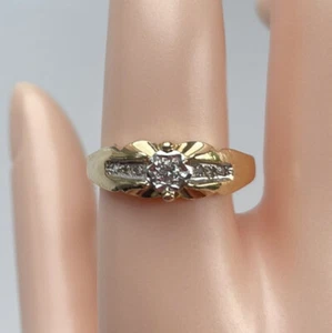 9ct Yellow Gold Diamond Cluster Ring, UK Size U, EU Size 62 - Picture 1 of 6