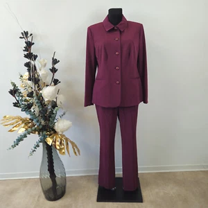Damen Hosenanzug Bordeaux Blazer mit Hose Größe Kurzgröße 20 / 40 - Bild 1 von 12