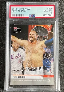 2019 Topps Now 1st METS ROOKIE WALK-OFF #806 PETE ALONSO RC PSA EDELSTEIN MT 10 - Bild 1 von 10