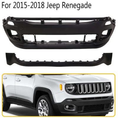 Front Upper+Lower Bumper Cover Fascia For 2015-2018 Jeep Renegade Replacement - Изображение 1 из 4