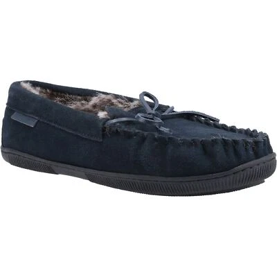 Hush Puppies Ace Navy Mens Suede Slippers - Image 1 of 4