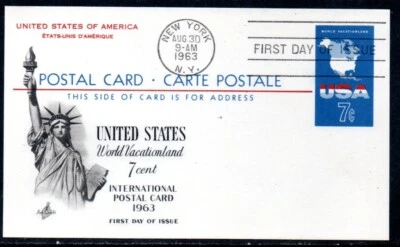 US Scott #UX48, both Post card and Post card with a reply card, Cancelled FDOI - Image 1 of 2