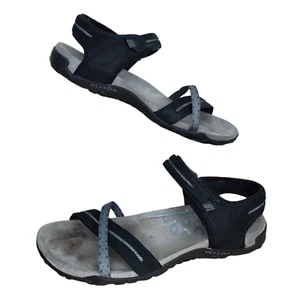 Merrell Size 9 Terran Cross II Sport Sandals Women's Black Gray Leather J55306 - Picture 1 of 8