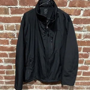 TUMI T Tech Jacket XXL Men’s Black Soft Shell Hidden Hood Zip Up Travel Casual - Picture 1 of 3