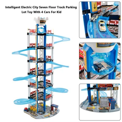 Intelligent Electric City Seven Floor Track Parking Lot Toy With 4 Cars For Kid` - Image 1 of 4