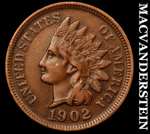 1902 Indian Head Cent - Scarce  Extra Fine  Better Date  No Reserve  #F772 - Picture 1 of 2