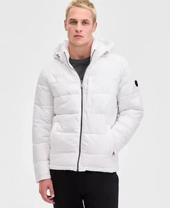 Michael Kors Herren Glanz Puffer Jacke Weiß Größe M Style MMK63984 - Bild 1 von 5