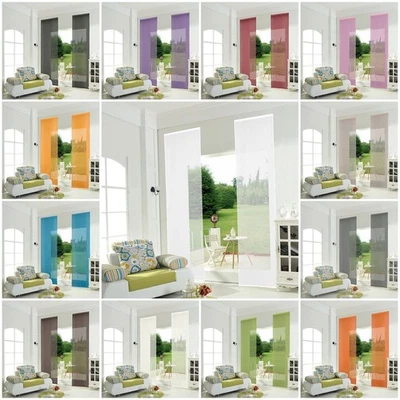 Schiebepanel 2er Pack Uni mit Klettband incl. Maße: (BxH) 60x245cm Farben - Bild 1 von 4