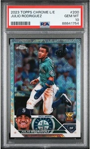 JULIO RODRIGUEZ 2023 TOPPS CROMO NOVATO TAZA LOGOFRACTOR #200 MARINERS PSA 10 - Imagen 1 de 2