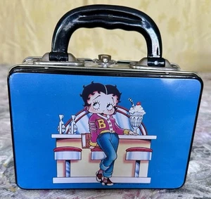 BETTY BOOP DINER LUNCH BOX HANDBAG PURSE METAL TIN VANDOR 1996 Clean - Picture 1 of 4