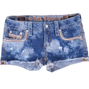 Pantaloncini di jeans Rock Revival Kira vita bassa Y2K taglia 26 - Foto 1 di 11