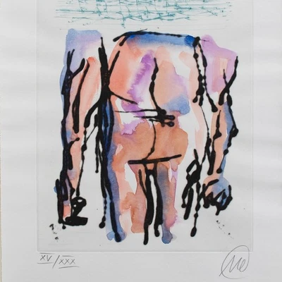 Markus Lüpertz Kunst Regeln geben sign aquarelliert Radierung Buch 2005 B 15/30 - Bild 1 von 4