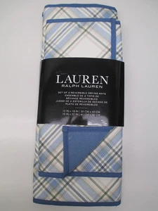 Ralph Lauren 2er Set Wende Trockenmatten Highland Plaid blau 12x18, 16x22 - Bild 1 von 1