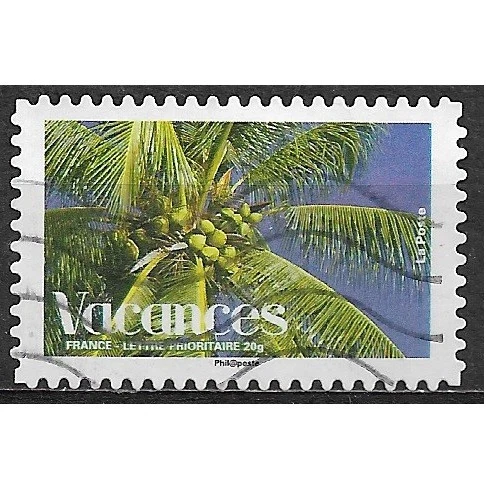 Timbre Obl. YT 4189 AA 168  Vacances au vert Feuilles de Thé  2008 - Photo 1/1