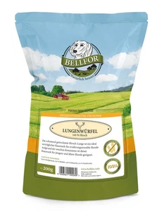 Hundesnack Kausnack Trockenfleisch Kauspielzeug mit Hirsch Lungenwürfel 200g - Bild 1 von 4