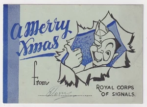Eine militärische Weihnachtskarte Royal Corps of Signals - illustriert - Bild 1 von 2