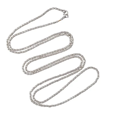 Collar de cadena de eslabones de cuentas de barril vintage de plata de ley 925 | pesado 20 g | 40" Foto 1 de 3