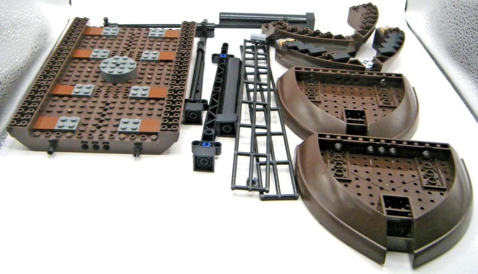 Lego Ship Boat Hull Dark Brown Lot Masts Pirates of the Caribbean - Image 1 of 4