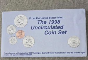 1998 U.S. Mint P&D Uncirculated Coin Set – Original Gov’t Packaging + COA - Picture 1 of 3