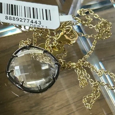 Rarities Carol Brodie Gold-Plated CRYSTAL QUARTZ Drop Necklace NWT - Image 1 of 4