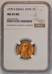 1970 S Small Date Lincoln Cent MS 65 RD NGC 1C - Picture 1 of 4