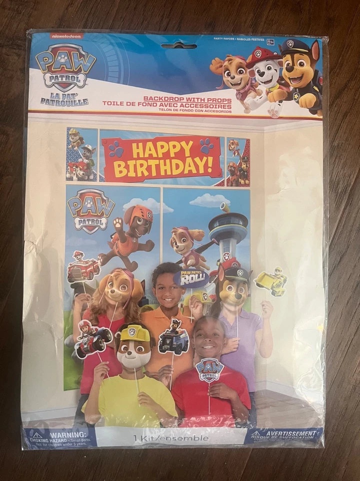 Kit de accesorios para setter de escena y cabina de fotos de la Patrulla Canina - Telón de fondo de fiesta de cumpleaños de 17 piezas Foto 1 de 1