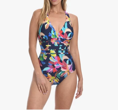La Blanca By The Sea One-Piece Multi-Strap Cross Back Suit Women's Sz 16 NWT - Image 1 of 4