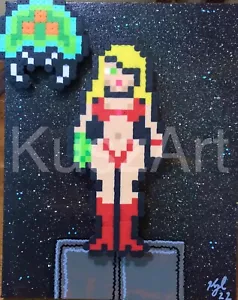 Samus Aaron Bikini Metroid 8bit Game Art 8x10inch Nintendo NES Artwork - Picture 1 of 3