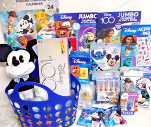 NEW DISNEY 100 MICKEY MOUSE TOY GIFT BASKET ART TOYS PLAY SET HOT WHEELS SET - Picture 1 of 1