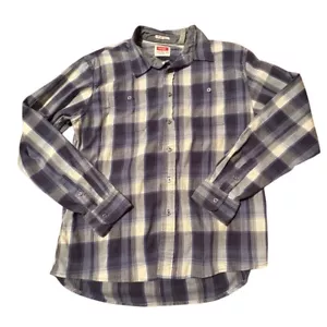 Wrangler Flex For Comfort Mens Button Front Plaid Shirt-Blue-XL-GUC - Picture 1 of 5