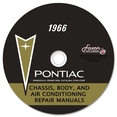 1966 Pontiac Cd-Rom Negozio Manuale Corpo Servizio E Aria Balsamo Repair Big Car - Immagine 1 di 4