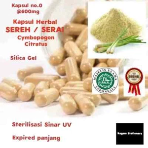 Sereh Serai Powder Caps Natural Organic Herbs Spices Fresh Pure Hygienic Premium - Picture 1 of 9