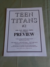 Teen Titans 2 B & W Advance 1996 Not For Resale DC Comics SDCC Promo NM