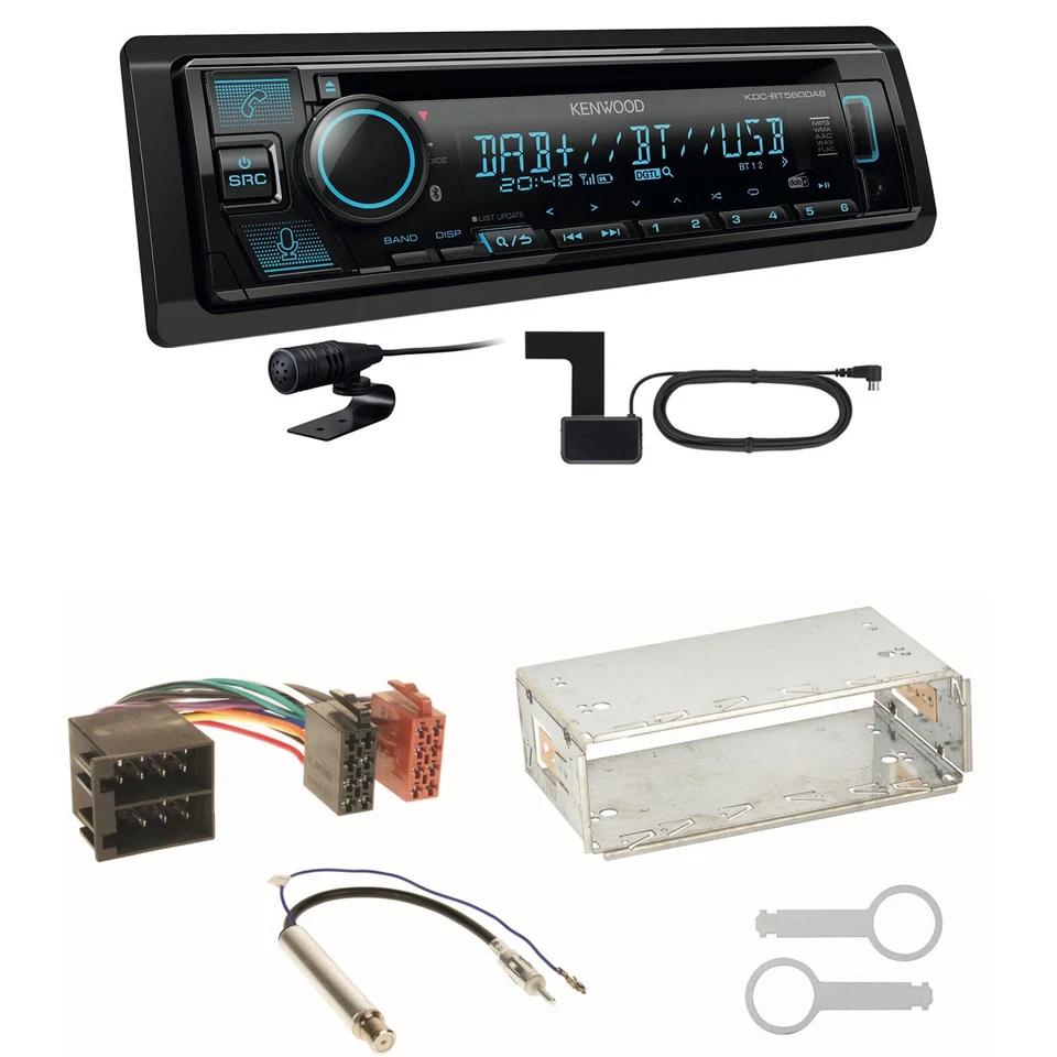 Kenwood KDC-BT560DAB Bluetooth DAB Einbauset für Golf 4 Passat 3B Polo 6N 9N Lup - Bild 1 von 1