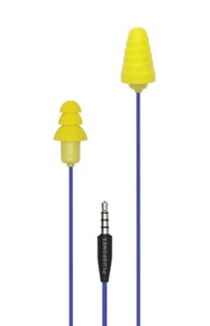Plugfones Guardian, Earplugs with Audio, Earplug Headphones, 26 dB NRR, Yellow - Picture 1 of 6