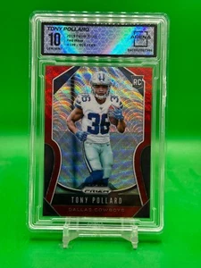 2019 Tony Pollard Panini Prizm #339 RC Red Wave /149 AC 10 - Picture 1 of 2