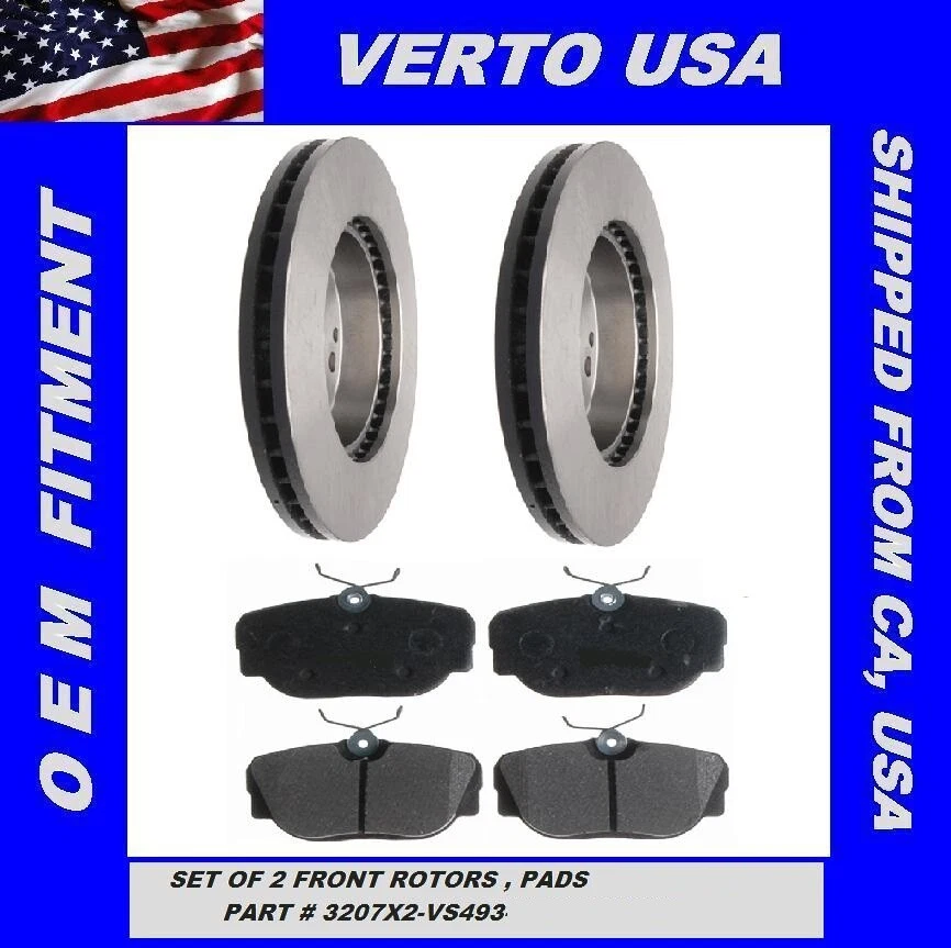 Front Brake Rotors & Pads For Mercedes-Benz 190E 1987 1988 1989 1990 to 19993 - Image 1 of 1