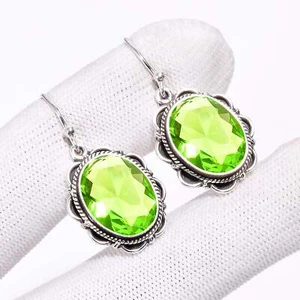 Peridot Gemstone 925 Sterling Silver Jewelry Earring, Designer Earring, For Her - Picture 1 of 4