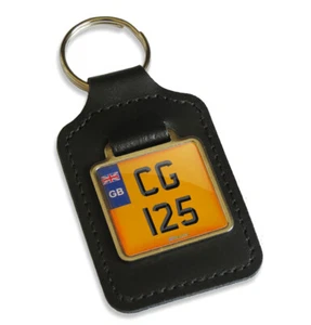 Llavero de cuero con matrícula CG 125 Reg GB para llaves Honda CG125 - Imagen 1 de 1