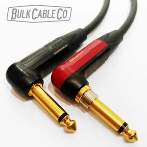 2 pies - Cable de guitarra silencioso Mogami 2524 - extremos de ángulo recto neutro - tapones dorados - Imagen 1 de 10