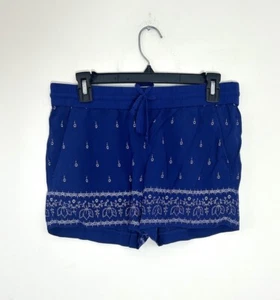 LOFT pantaloncino donna XS coulisse vita blu navy bianco floreale boho celeste - Foto 1 di 10