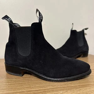 R M Williams boots Black Suede Leather Comfort Ankle Womans Adelaide Size 6 E - Picture 1 of 11