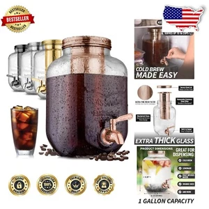 Durable 1 Gallon Iced Tea Pitcher with Removable Infuser & Elegant Spigot Design - Picture 1 of 9