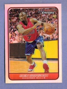 2006-07 Ben Gordon Bowman Chrome Refractors Bulls Basketball Card /249