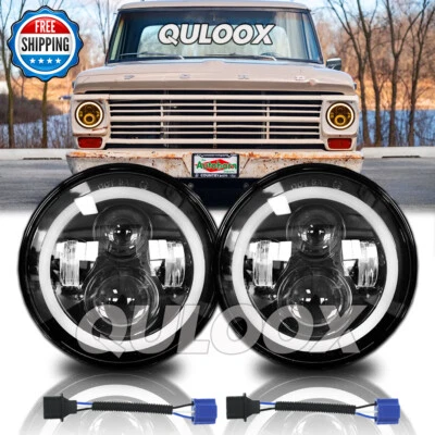 For Ford F1 1948-1952 white 7" inch Round LED Headlights Sealed High/LOW Beam Foto 1 de 4