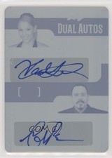 2017 Leaf Pop Century Dual Autos Printing Plate Cyan 1/1 Kristen Renton Auto 0f4