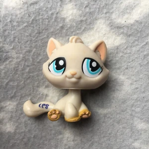 Littlest Pet Shop LPS #1364 beige bianco tabby occhi blu gatto - Foto 1 di 4